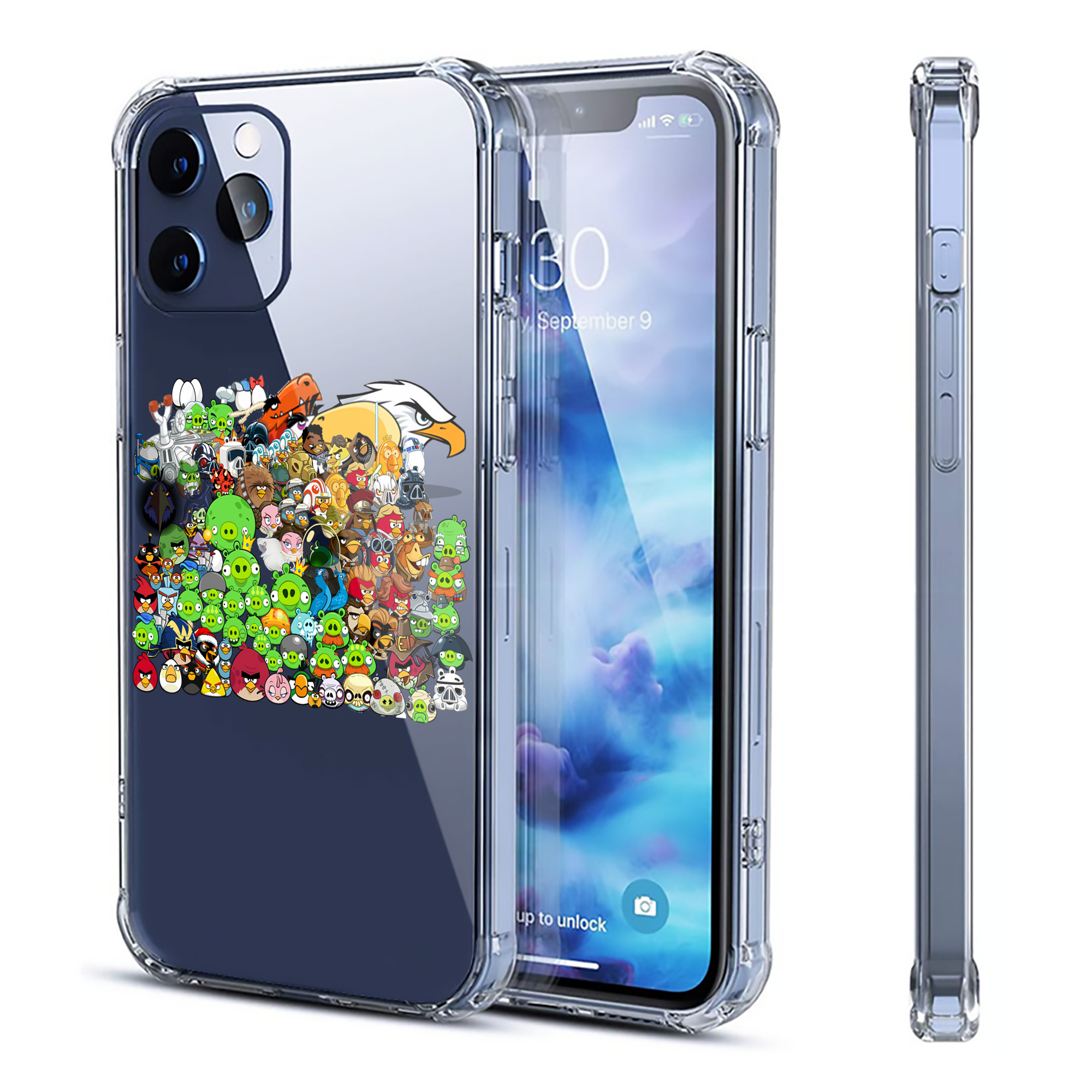 （画像用） Angry Birds アングリーバード 【iPhone 12シリーズ対応】透明スマホケース（クリアソフトケース）